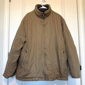 Nautica XXL Mens Brown Y2K Padded Jacket Zipper & Pockets Sweater Collar